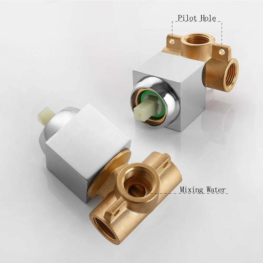 SKOWLL Shower Mixer Valve Shower Faucet Brass Bathroom Hot Cold Bath Mixer Valve Wall Mounted Water Tap Torneira Chuveiro
