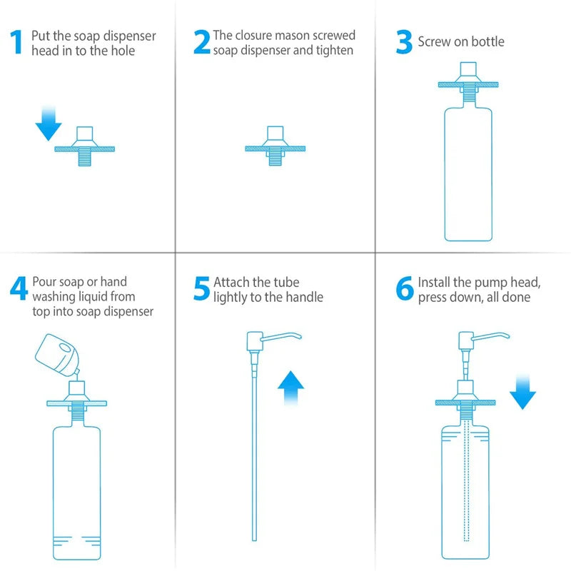 350ml Stainless Steel Sink Soap Dispenser Liquid Soap Bottle Manually Pressing Soap Lotion Dispenser Kitchen Accessories Funnel