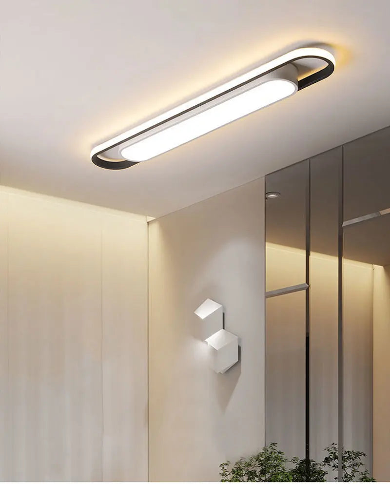 Living room, bedroom, study, human body sensing rectangular LED ceiling light, minimalist modern light, long strip, creative bal