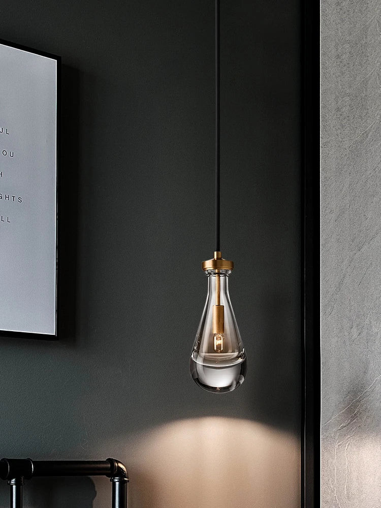 Modern light luxury drop pendant lamp simple creative restaurant bar bedside crystal pendant light