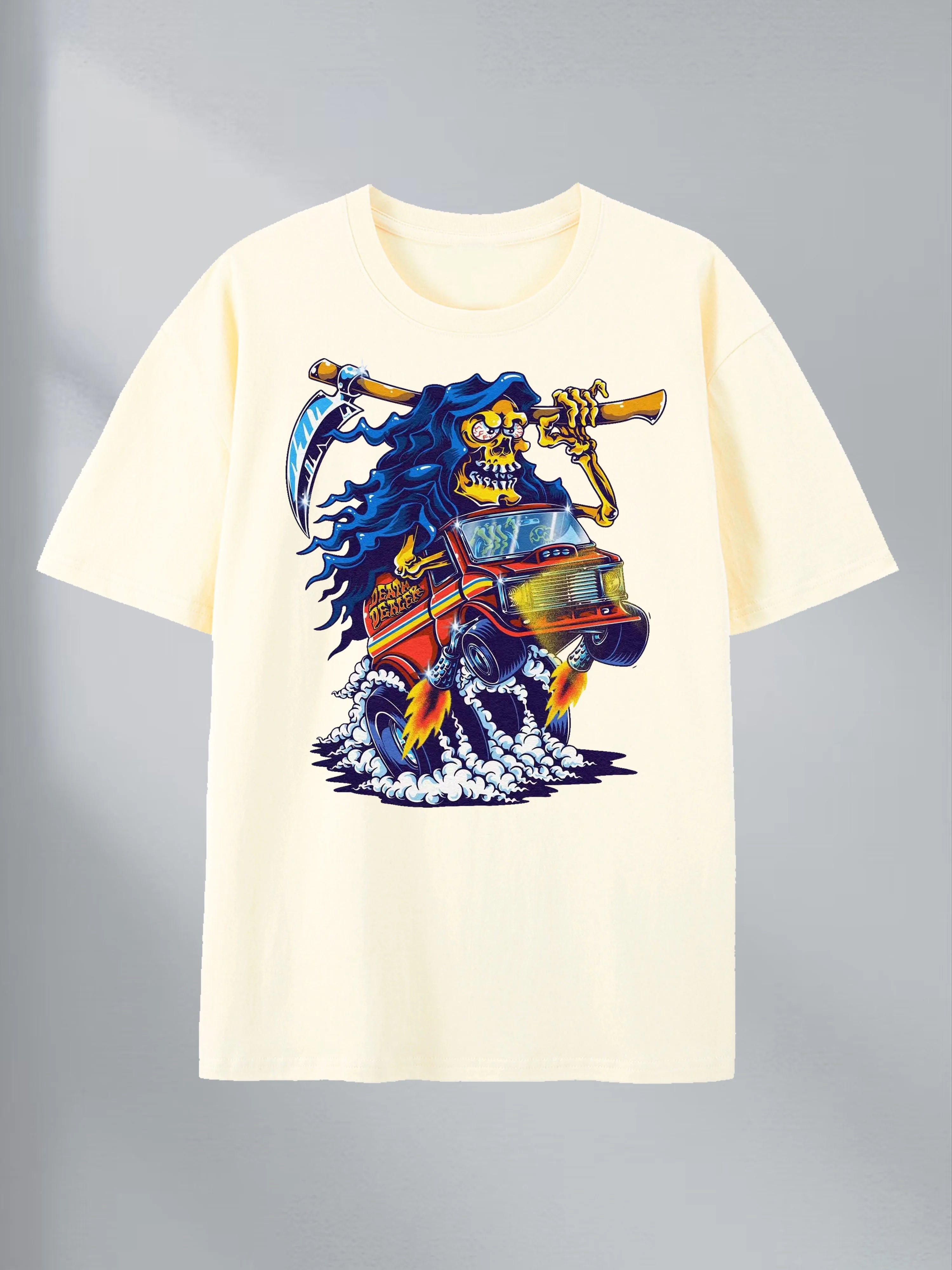 Reaper Truck Graphic Tee 100% Cotton US Warehouse 7 Colors