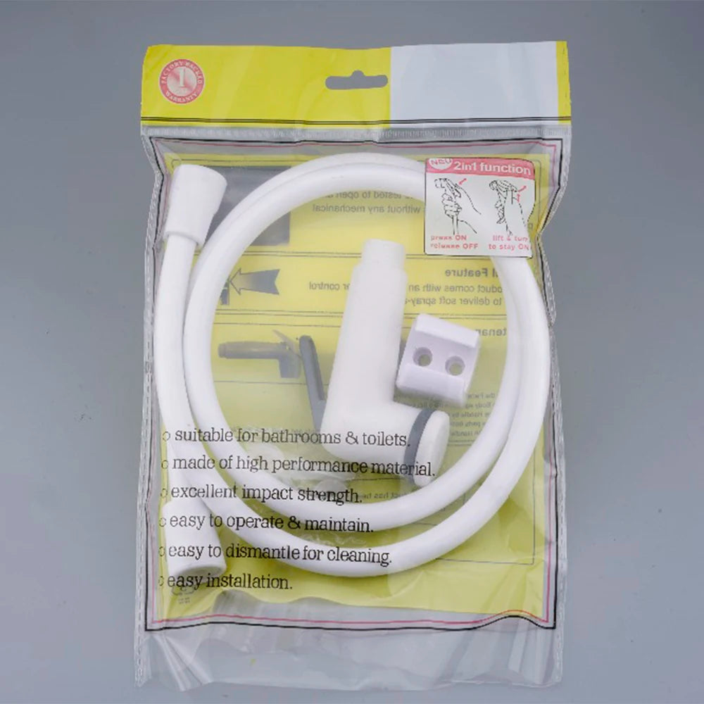 Hot Sales Modern White ABS Plastic PVC Polo Shower Hose Bathroom Shattaf Set