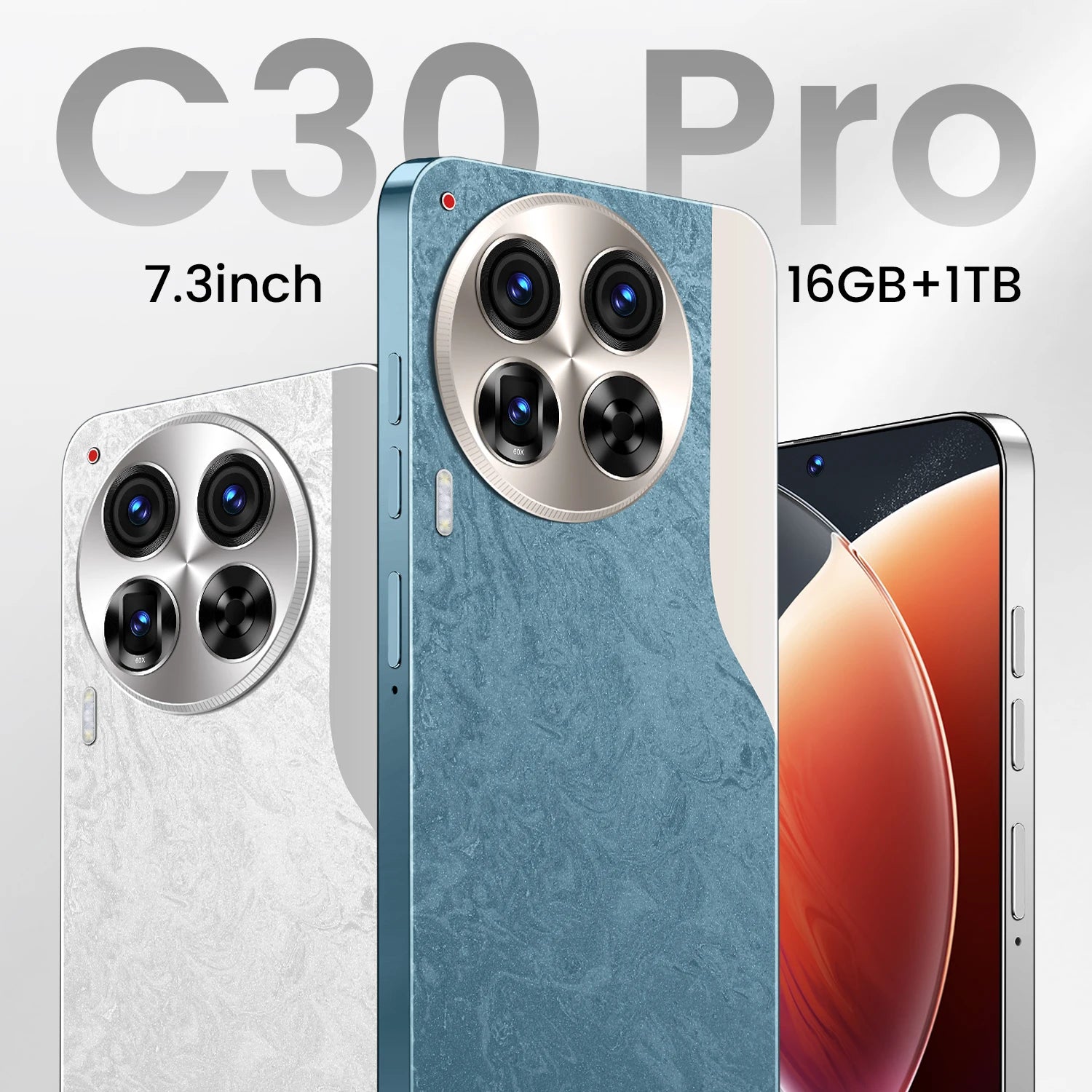Brand New C30 Pro Original 7.3Inch Android 13 Phone 16GB + 1TB 72MP + 108MP Camon 30 Pro Mobile Phones