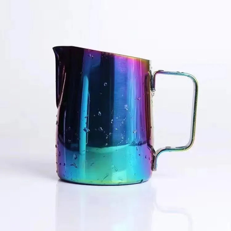 Coffee Milk Jug  Measuring Tool with Handle Metal Pitcher Bevel 304 Stainless Steel Latte Art Cappuccino Espresso Frothing Cup