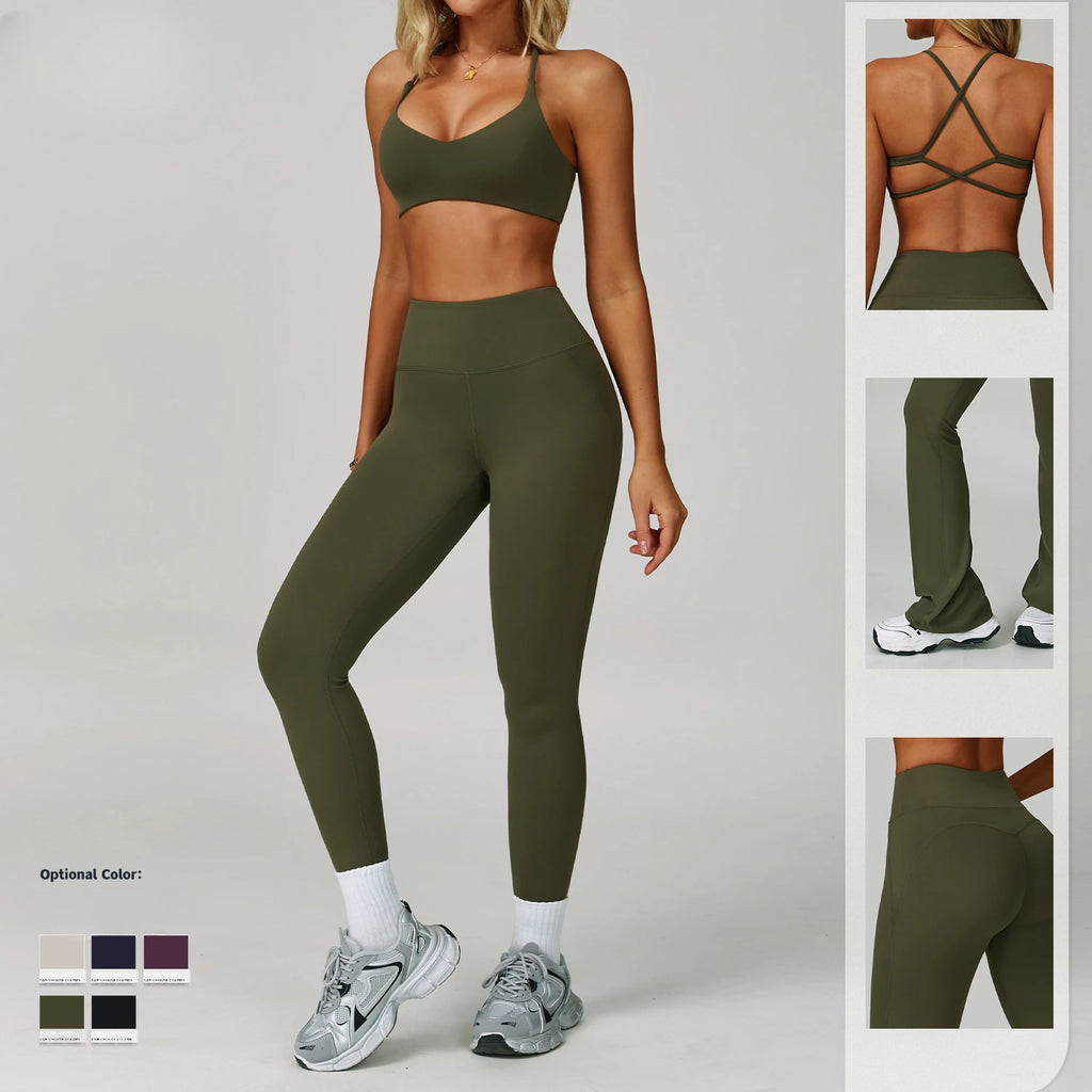 New Arrival Fashion High Stretchy Seamless Yoga 5 Pieces Set With Jacket Fitness Workout Clothes for Sports Women