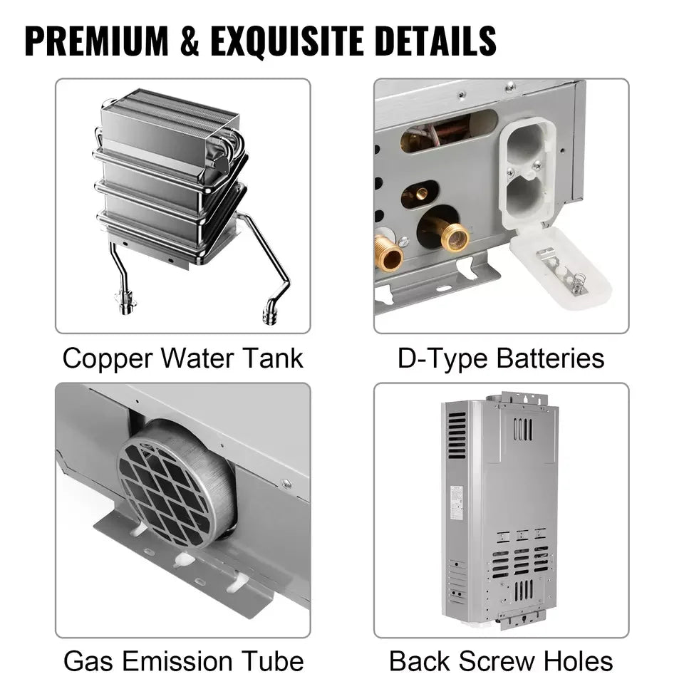 VEVOR 2021 on Sale 18L 36KW Gas Water Heater  Instant Water Heater Shower