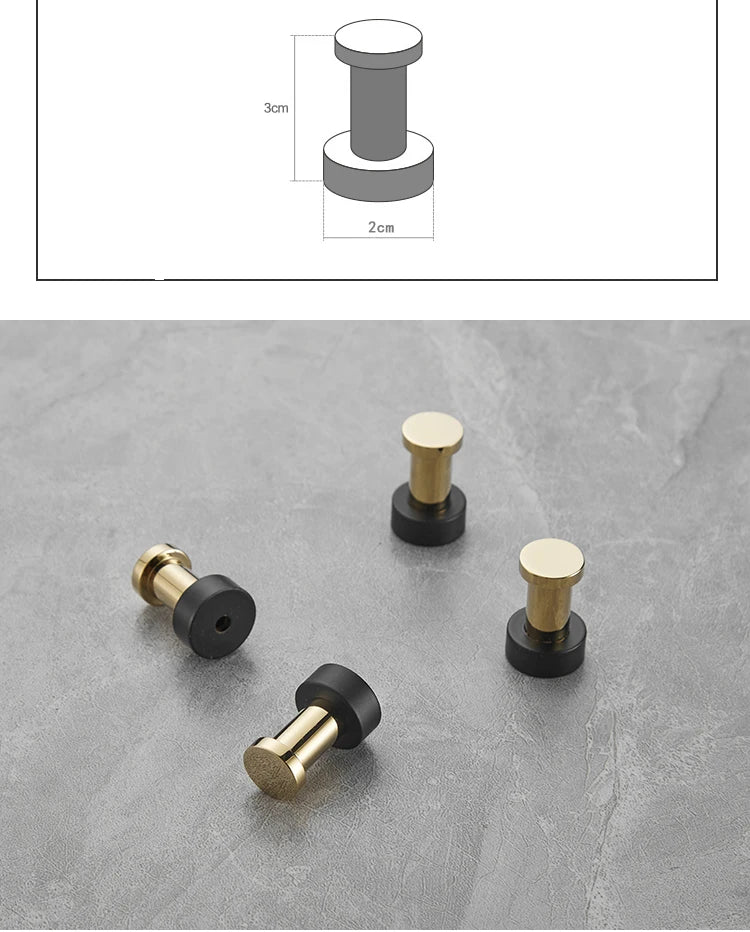 Brass Robe Hooks Clothes Hanger Household Small Decoration Rustproof Towel Hook Coat Hanger Key Rack Bathroom Accessories WB8123