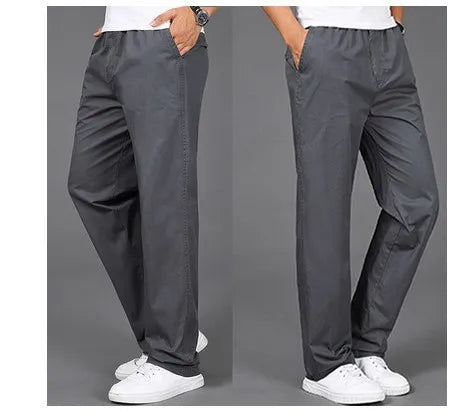 Solid Color Men's Clothing Pants 6XL Large Size Casual Trousers