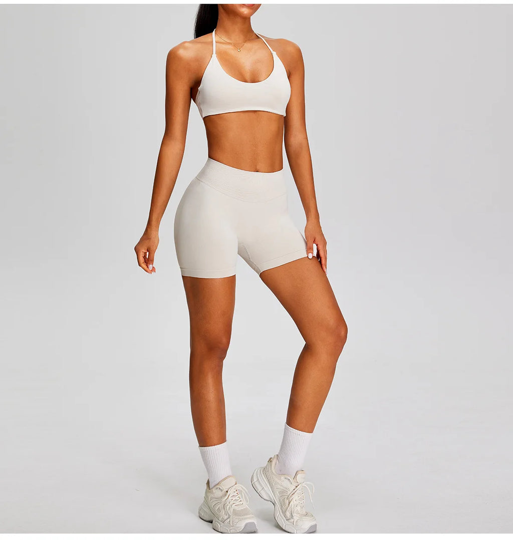 Women's Scrunch Butt Gym Shorts Seamless Wear Sport Women Breathable Yoga Pants Adjustable Sport Bra