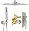 16inch Oil Rubbed Bronze Ceiling Mount Concealed Bathroom Rain Shower System Mixer Set with Overhead Rain Shower