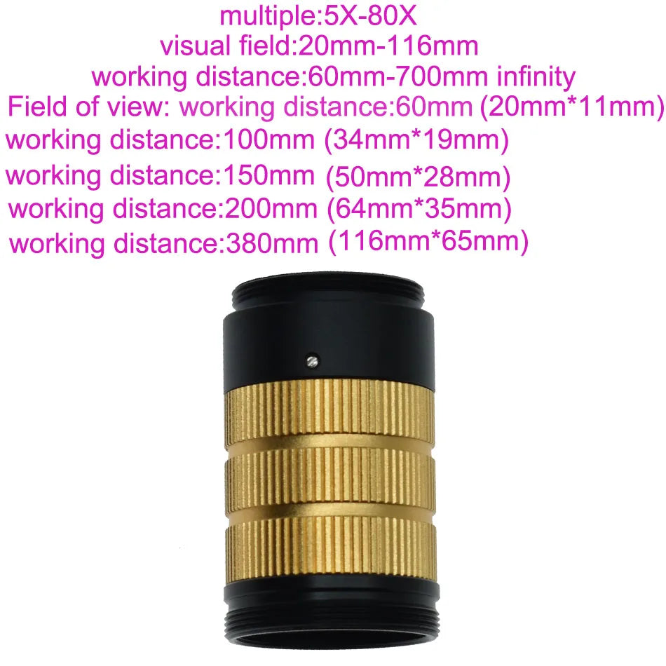 Full HD 48MP 4K 30FPS Industry Video Microscope Camera HDMI-compatible USB Simultaneous Output Magnifier Chip Phone Repair