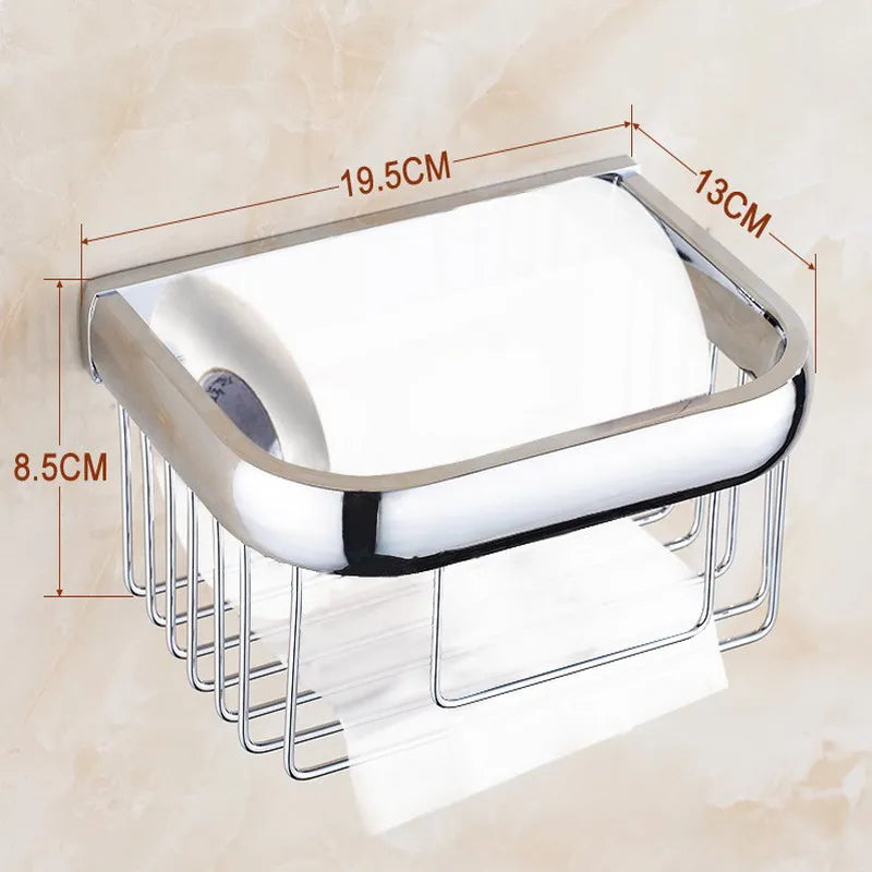 Bathroom Hardware Set Chrome Polished Bath Rack Paper Holder Toothbrush Holder Towel Bar Coat Hook Bathroom Accessories