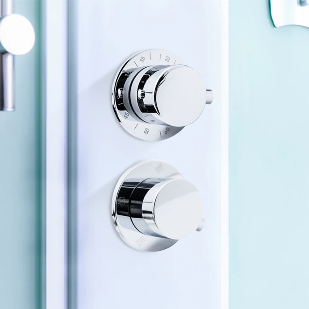 Split Type Thermostatic Shower Cabin Faucet Tap Shower Bath Brass Mixer Diverter 2/3/4/5 Output  Screw Thread Or Intubation
