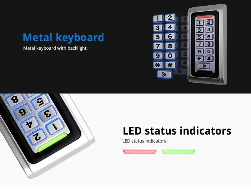 Metal Access Control System Keypad Proximity Entry Door Lock Entry System for Home Office