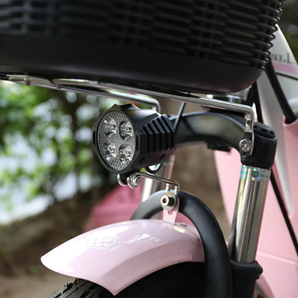 Electric Bicycle Light/ebike Light 12W 36V 48V with Horn Switch Waterproof Flashlight