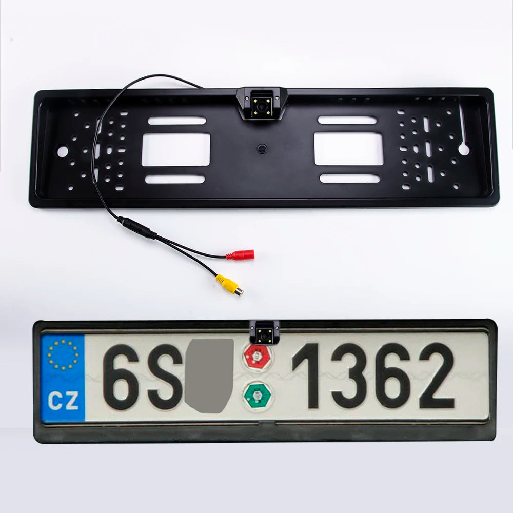 Hippcron Car Plate Camera Rear View Wireless EU European License Frame Waterproof Night Vision Reverse Backup  8 LED Camera
