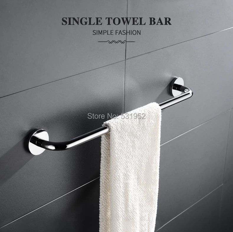 Bathroom Accessories Towel Rack Shelf Paper Holder Stainless Steel Toilet Brush Holder Hand Towel Ring Robe Hook Hanger Chrome