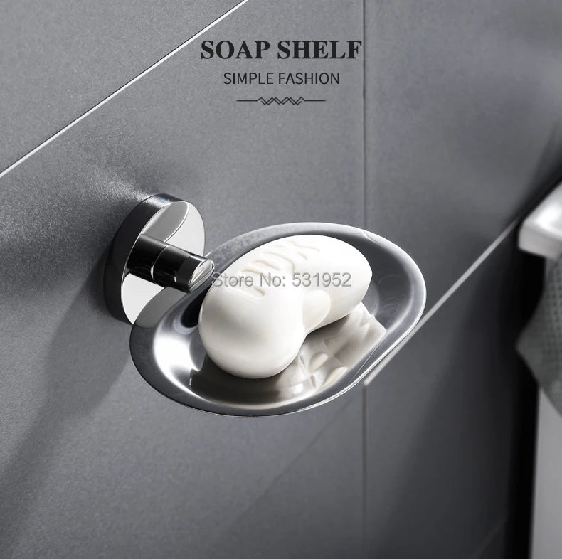 Bathroom Accessories Towel Rack Shelf Paper Holder Stainless Steel Toilet Brush Holder Hand Towel Ring Robe Hook Hanger Chrome