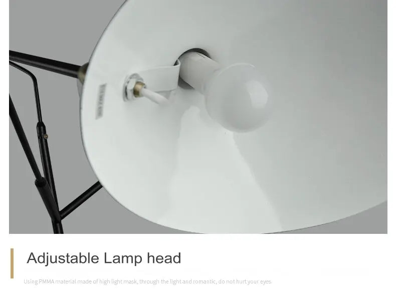 Modern 1/3 Heads LED Floor Lamp for Living Room Bedroom Study Office Lustre Black Standing Light with Flexible Adjustable Head