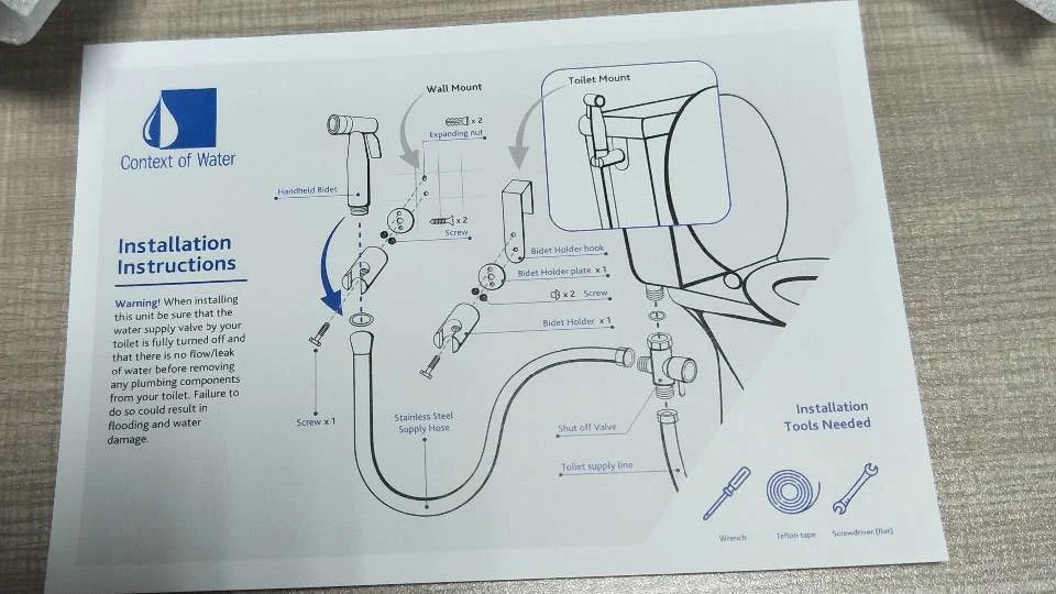 Modern Design Toilet Wall Mount Bidet Sprayer System Stainless Steel Eco-Friendly Hand Held Spray Shattaf Set with Hose