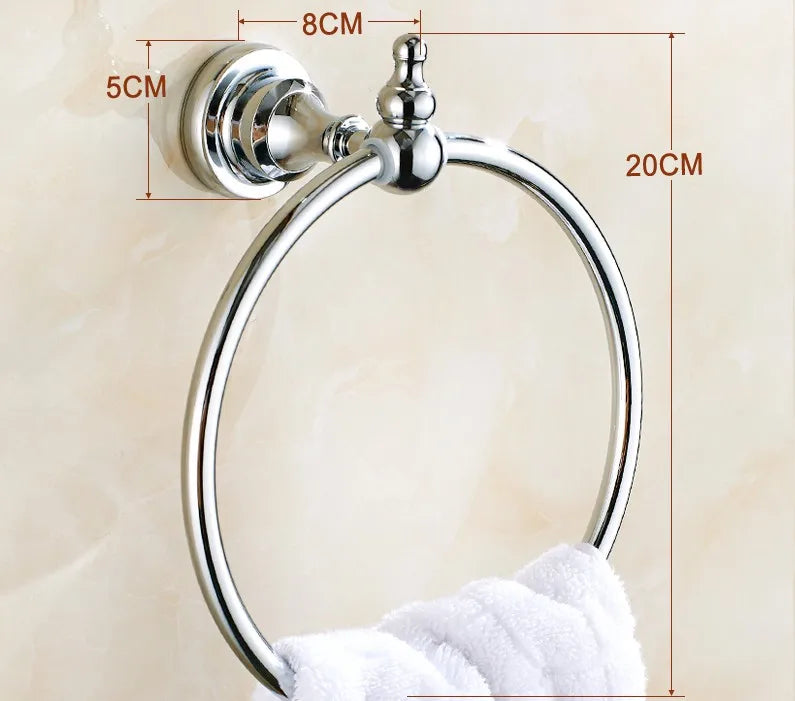 Bathroom Hardware Set Chrome Polished Bath Rack Paper Holder Toothbrush Holder Towel Bar Coat Hook Bathroom Accessories