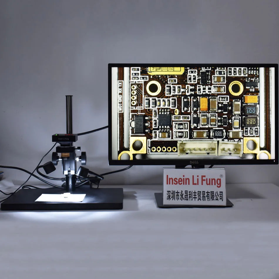 Full HD 48MP 4K 30FPS Industry Video Microscope Camera HDMI-compatible USB Simultaneous Output Magnifier Chip Phone Repair