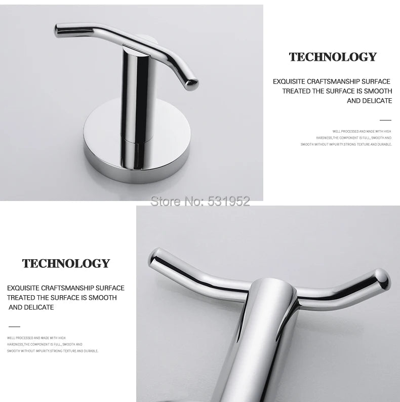 Bathroom Accessories Towel Rack Shelf Paper Holder Stainless Steel Toilet Brush Holder Hand Towel Ring Robe Hook Hanger Chrome