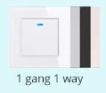 Coswall Luxury Crystal Tempered Glass Panel 1 Gang 1 Way Light Switch On / Off Wall Switch With LED Indicator 16A AC 250V