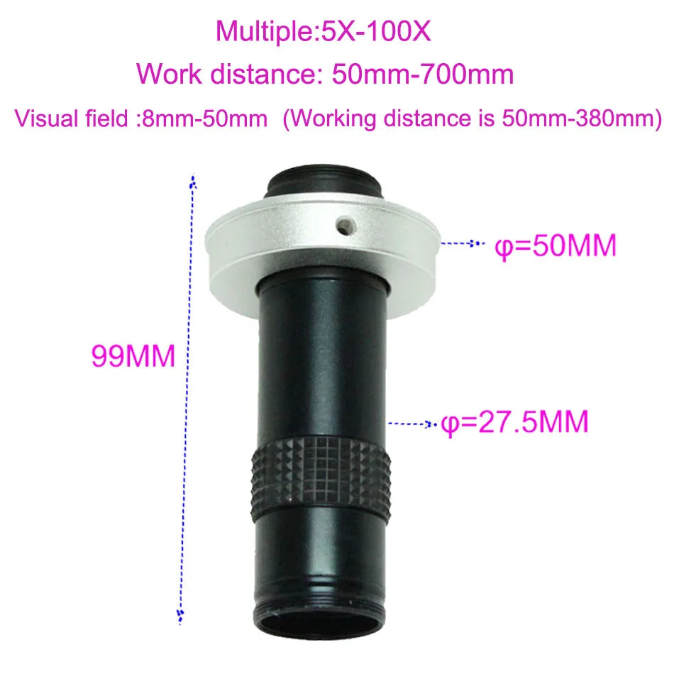 Full HD 48MP 4K 30FPS Industry Video Microscope Camera HDMI-compatible USB Simultaneous Output Magnifier Chip Phone Repair