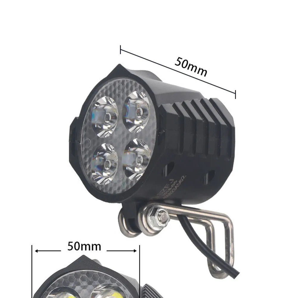 Electric Bicycle Light/ebike Light 12W 36V 48V with Horn Switch Waterproof Flashlight