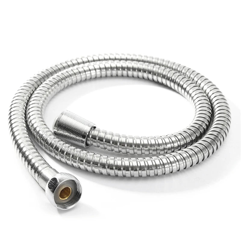 MTSPACE High Quality 1m/1.5m/ 2m G1/2 Inch Flexible Shower Hose Stainless Steel Chrome Bathroom Water Head Shower Head Pipe Tool