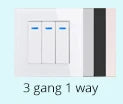 Coswall Luxury Crystal Tempered Glass Panel 1 Gang 1 Way Light Switch On / Off Wall Switch With LED Indicator 16A AC 250V