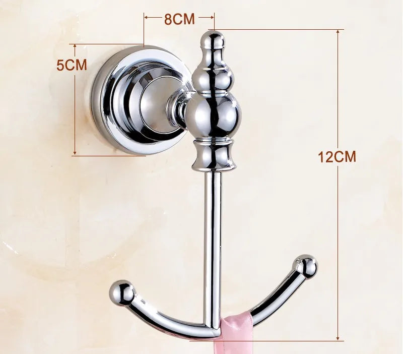 Bathroom Hardware Set Chrome Polished Bath Rack Paper Holder Toothbrush Holder Towel Bar Coat Hook Bathroom Accessories