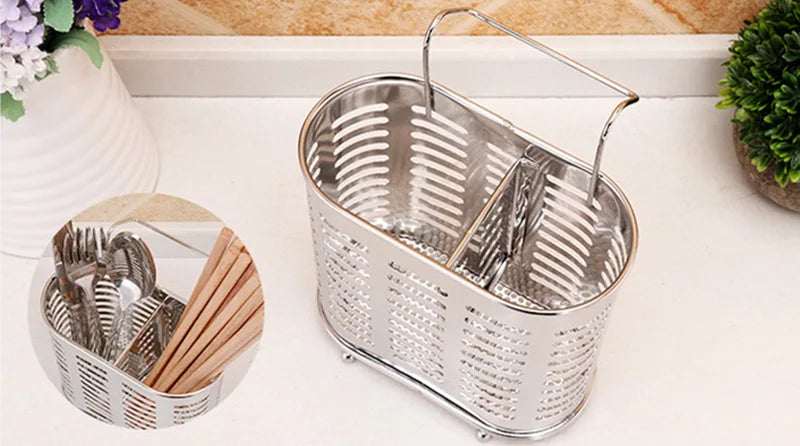 Kitchen Organizer Stainless Steel Dish Drainer Kitchen Tableware Storage Rack Chopsticks Spoon Fork Storage Holder For Kitchen