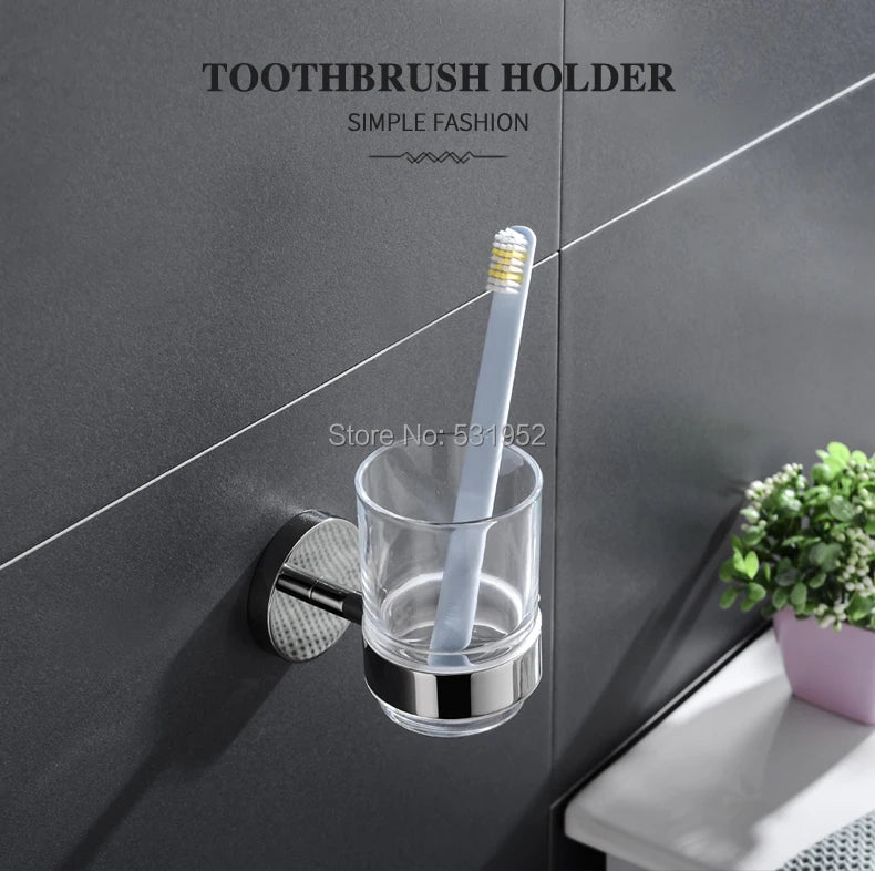 Bathroom Accessories Towel Rack Shelf Paper Holder Stainless Steel Toilet Brush Holder Hand Towel Ring Robe Hook Hanger Chrome