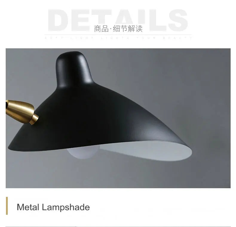 Modern 1/3 Heads LED Floor Lamp for Living Room Bedroom Study Office Lustre Black Standing Light with Flexible Adjustable Head