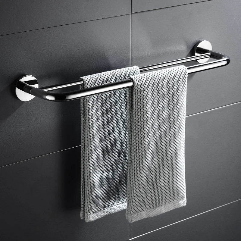 24" Double Towel Bars Stainless Steel 304 Towel Rack Wall Mounted Towel Holder 60CM Towel Rail