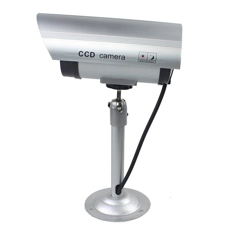 Dummy Security Camera Waterproof Silver Metal Fake Camera Two AA Battery LED IR Led Dome CCTV Camera Surveillance Camera