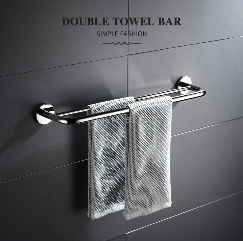 Bathroom Accessories Towel Rack Shelf Paper Holder Stainless Steel Toilet Brush Holder Hand Towel Ring Robe Hook Hanger Chrome