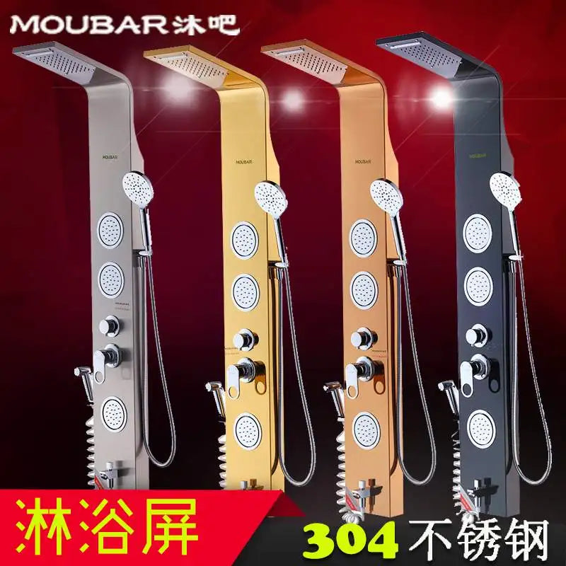 304 Stainless Steel Shower Decorative Wall Panels Bathroom Wall Mounted Shower Sets