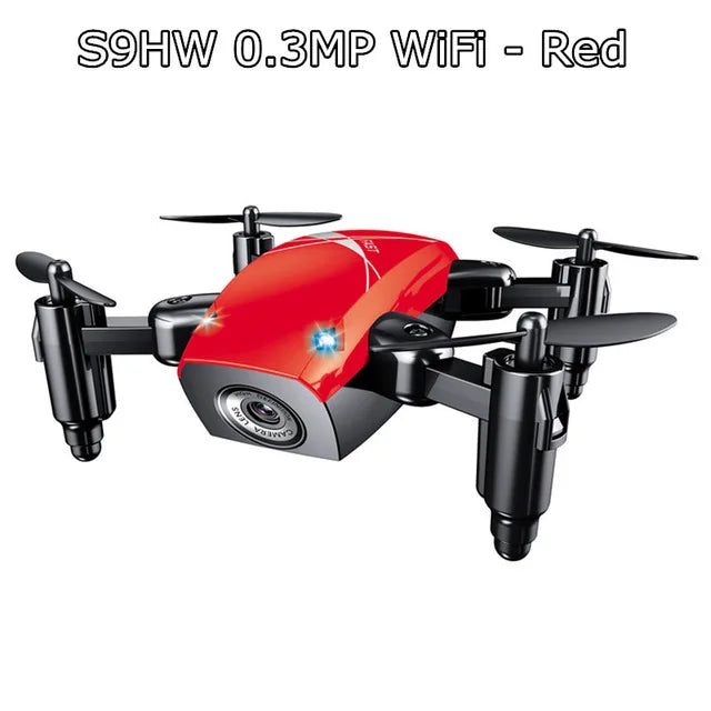 S9HW Mini Drone With Camera S9 No Camera RC Helicopter Foldable Drones Altitude Hold Quadcopter WiFi FPV Pocket Dron Toy For Fun