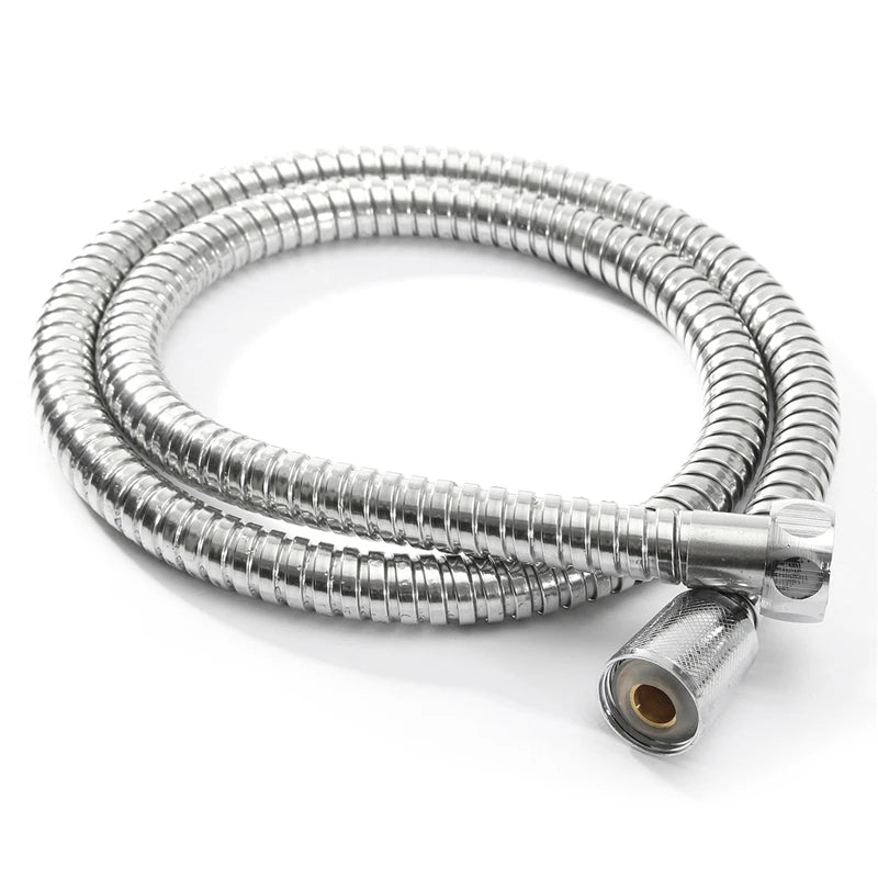 Black 1.5m/ 2m /3m G1/2 Inch High Quality Flexible Shower Hose Stainless Steel Chrome Bathroom Water Head Shower Extension Pipe