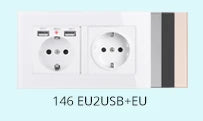 Coswall Luxury Crystal Tempered Glass Panel 1 Gang 1 Way Light Switch On / Off Wall Switch With LED Indicator 16A AC 250V