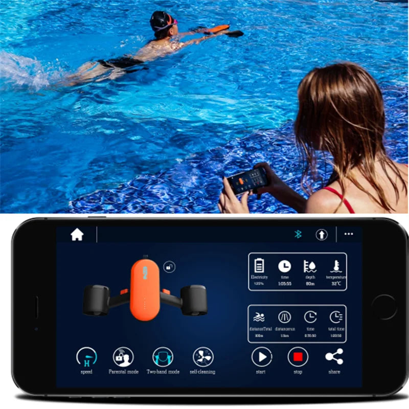 Swimming Underwater Scooter Propeller Electric Diving Motor Fins Jet Ski Underwater Drone Scuba Gear for Fishing Snorkeling