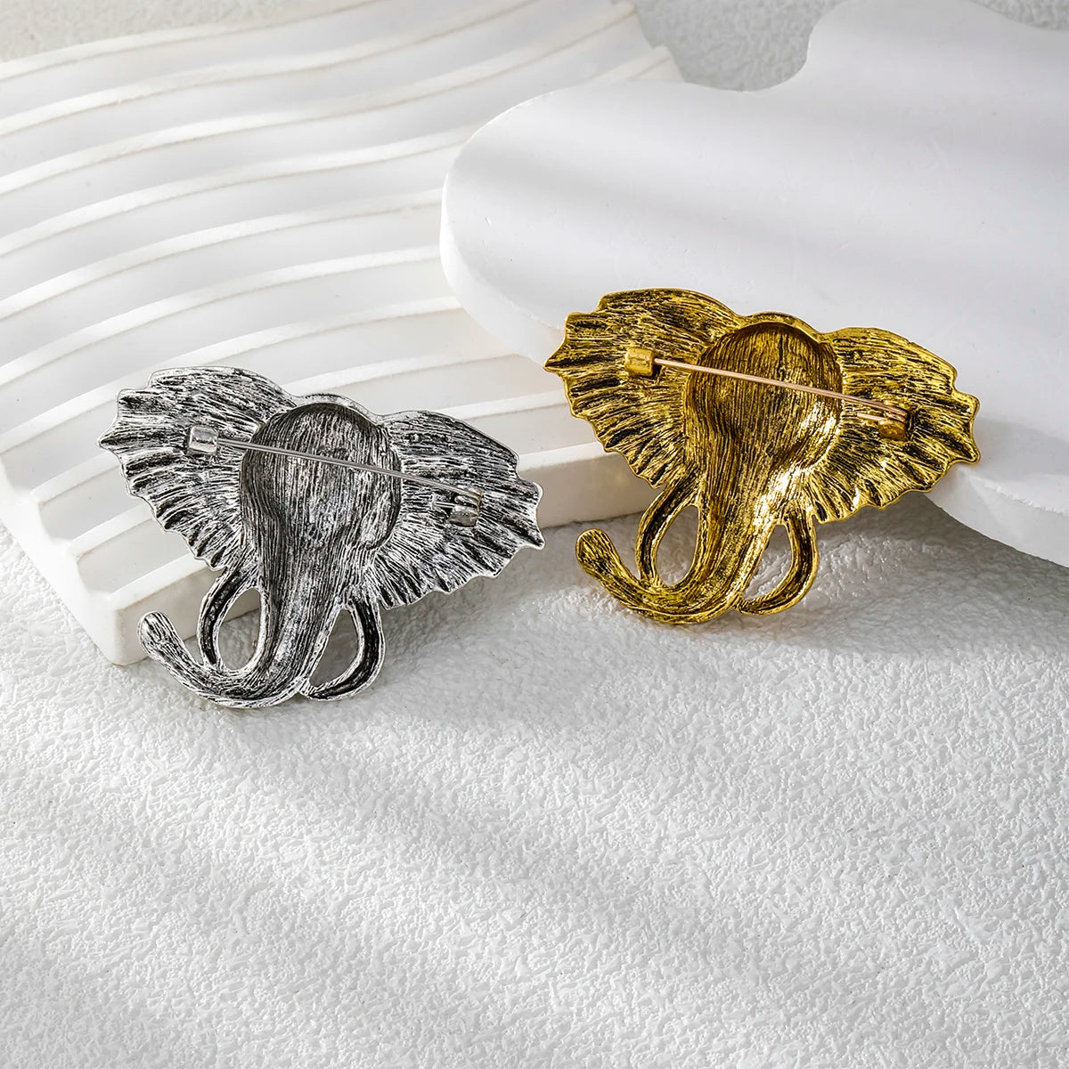 Weiman Vintage Rhinestone Elephant Brooch Anti-Slip Alloy Animal Pearl Brooch for Wedding Children's Clothing & Jewelry Gift
