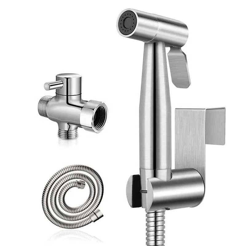 304 Stainless Steel Handheld Sprayer Bathroom Shattaf Portable Toilet Bidet Easy Cleaning Bidet Hose Seat for Toilet