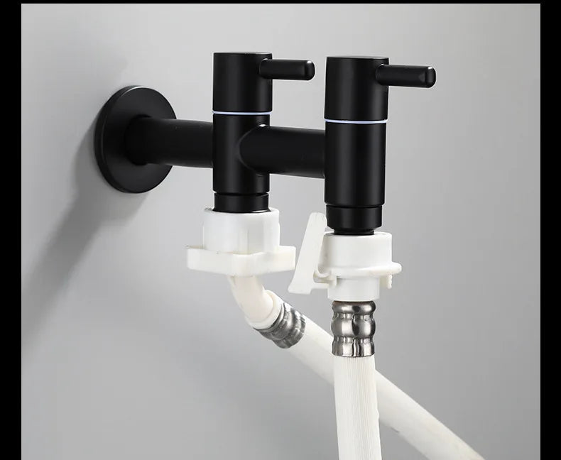 Washing machine faucet Bidet Faucet Stainless Steel Bathroom faucet tap Single Cold garden Faucet Black outdoor mixer Small Tap
