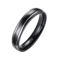 Classic 4mm Thin Black Titanium Ring Unisex Wedding Band Bridal Shower Engagement Anniversary Jewelry