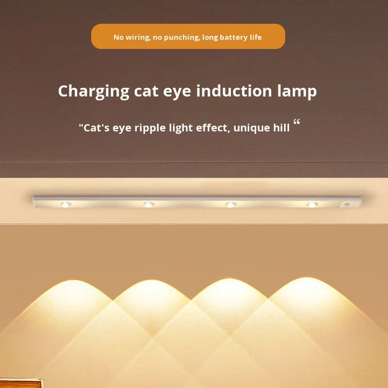 USB Rechargeable Ultra-thin Intelligent Human Body Sensing Wardrobe Light LED Long Cabinet Light Sensing Light