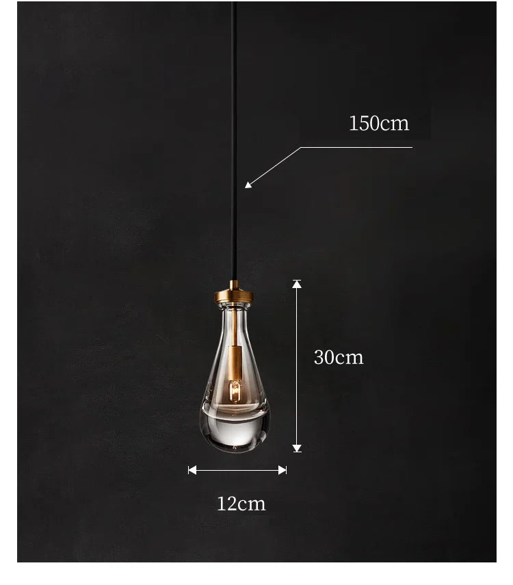 Modern light luxury drop pendant lamp simple creative restaurant bar bedside crystal pendant light